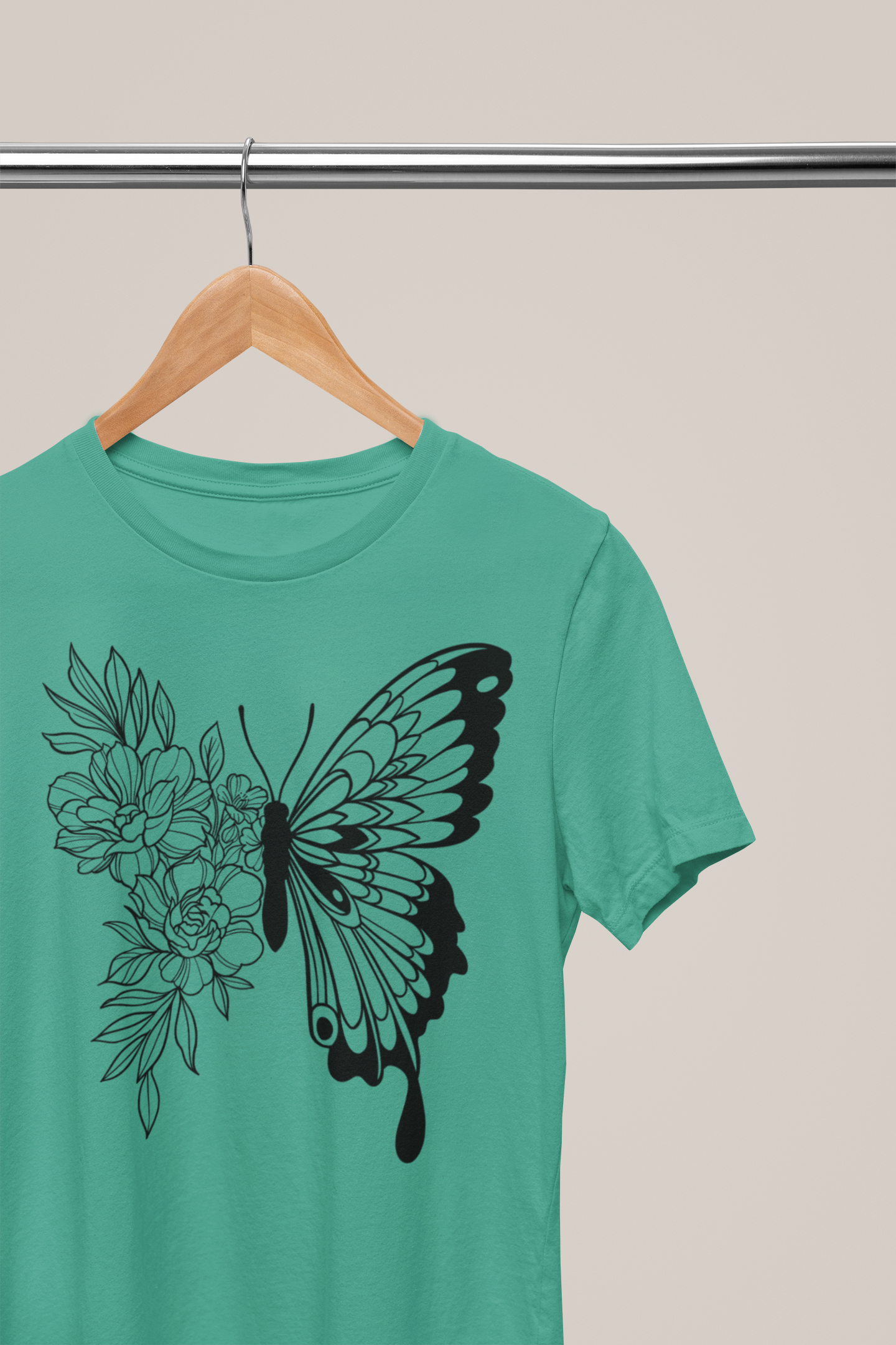 Women’s Butterfly Bloom T-Shirt – Floral &amp; Butterfly Graphic Tee