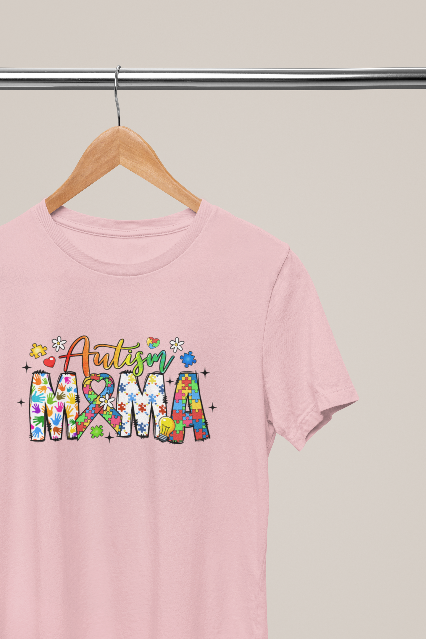 Autism Mama – Colorful Puzzle Piece T-Shirt for Proud Moms