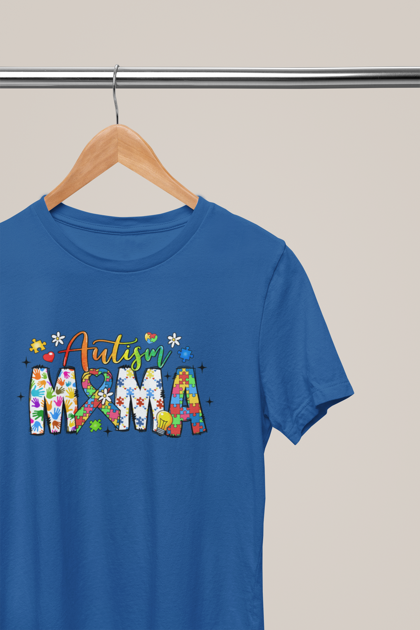 Autism Mama – Colorful Puzzle Piece T-Shirt for Proud Moms