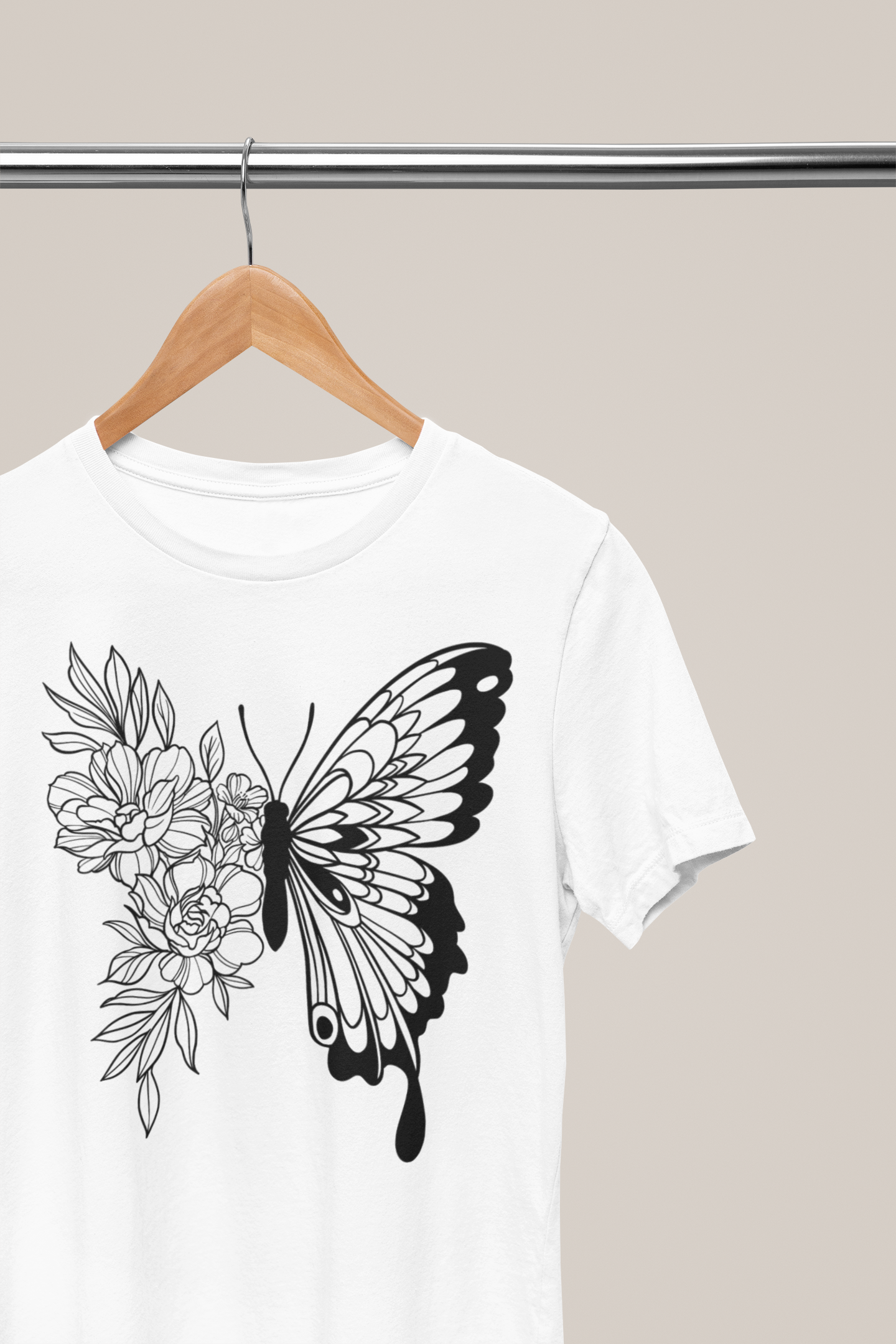 Women’s Butterfly Bloom T-Shirt – Floral &amp; Butterfly Graphic Tee
