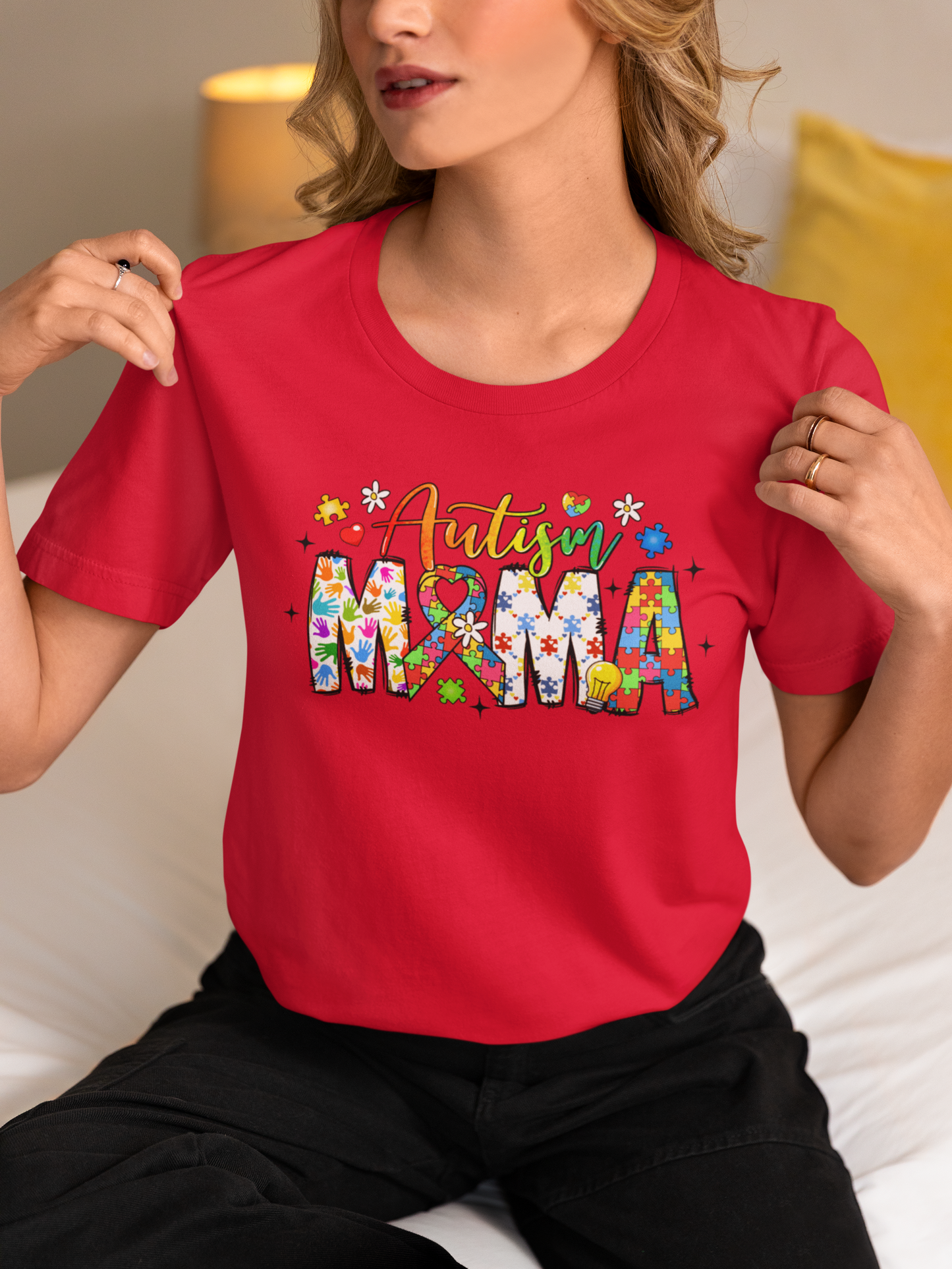 Autism Mama – Colorful Puzzle Piece T-Shirt for Proud Moms