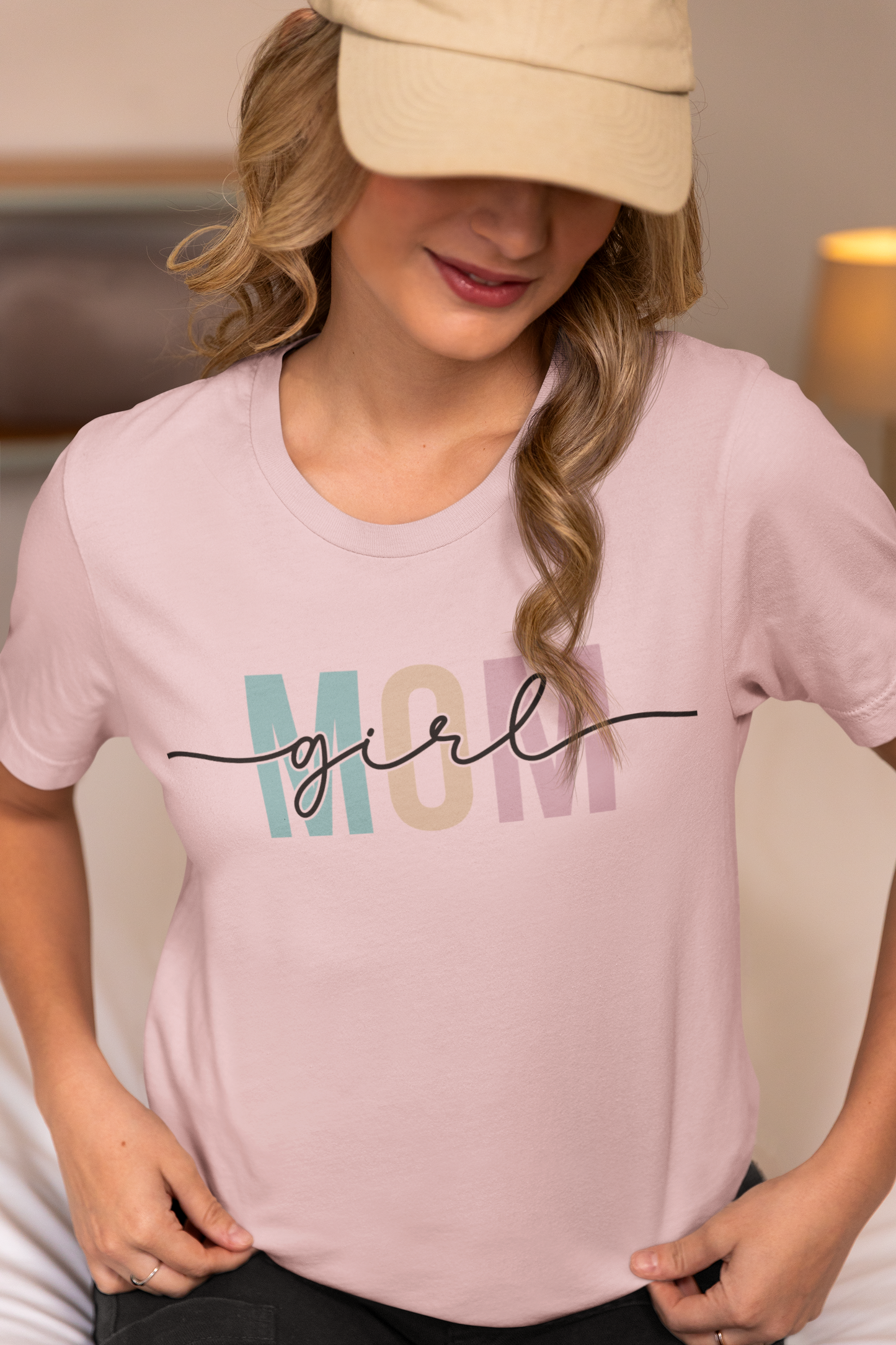 Girl Mom – Bold Pastel Block Letter T-Shirt