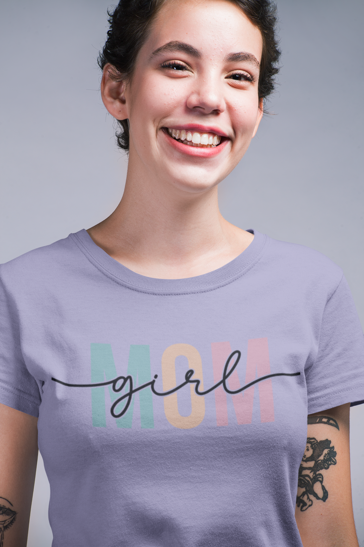 Girl Mom – Bold Pastel Block Letter T-Shirt