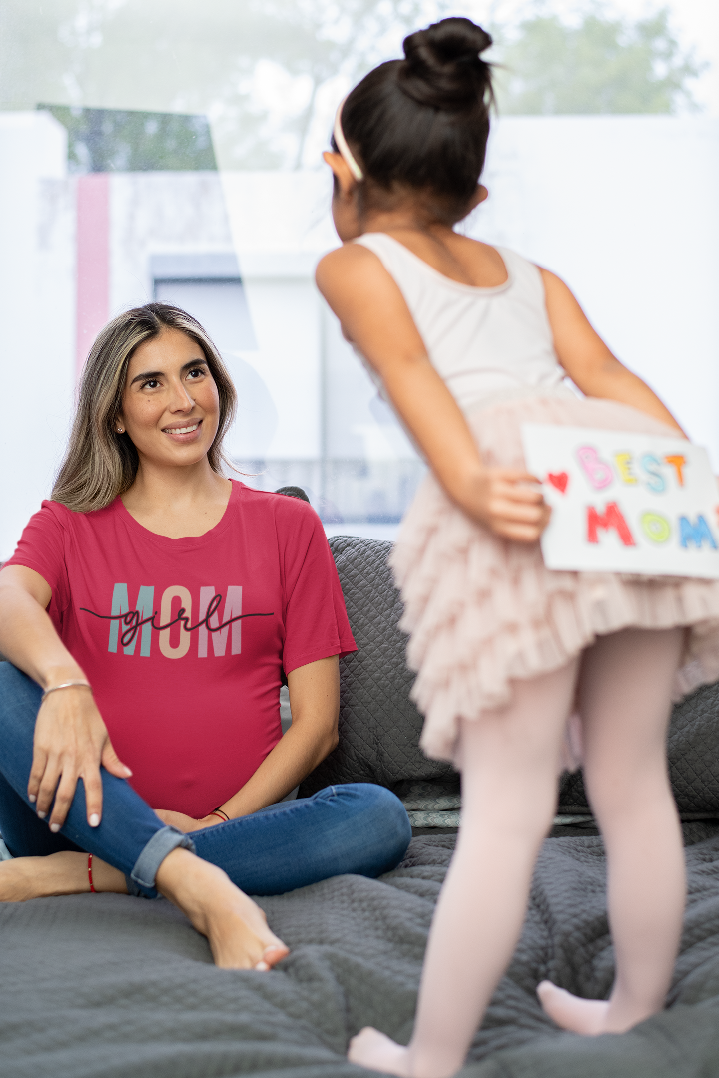 Girl Mom – Bold Pastel Block Letter T-Shirt