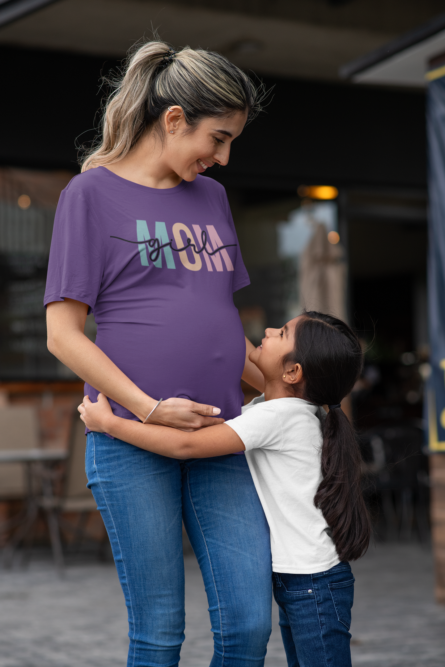 Girl Mom – Bold Pastel Block Letter T-Shirt