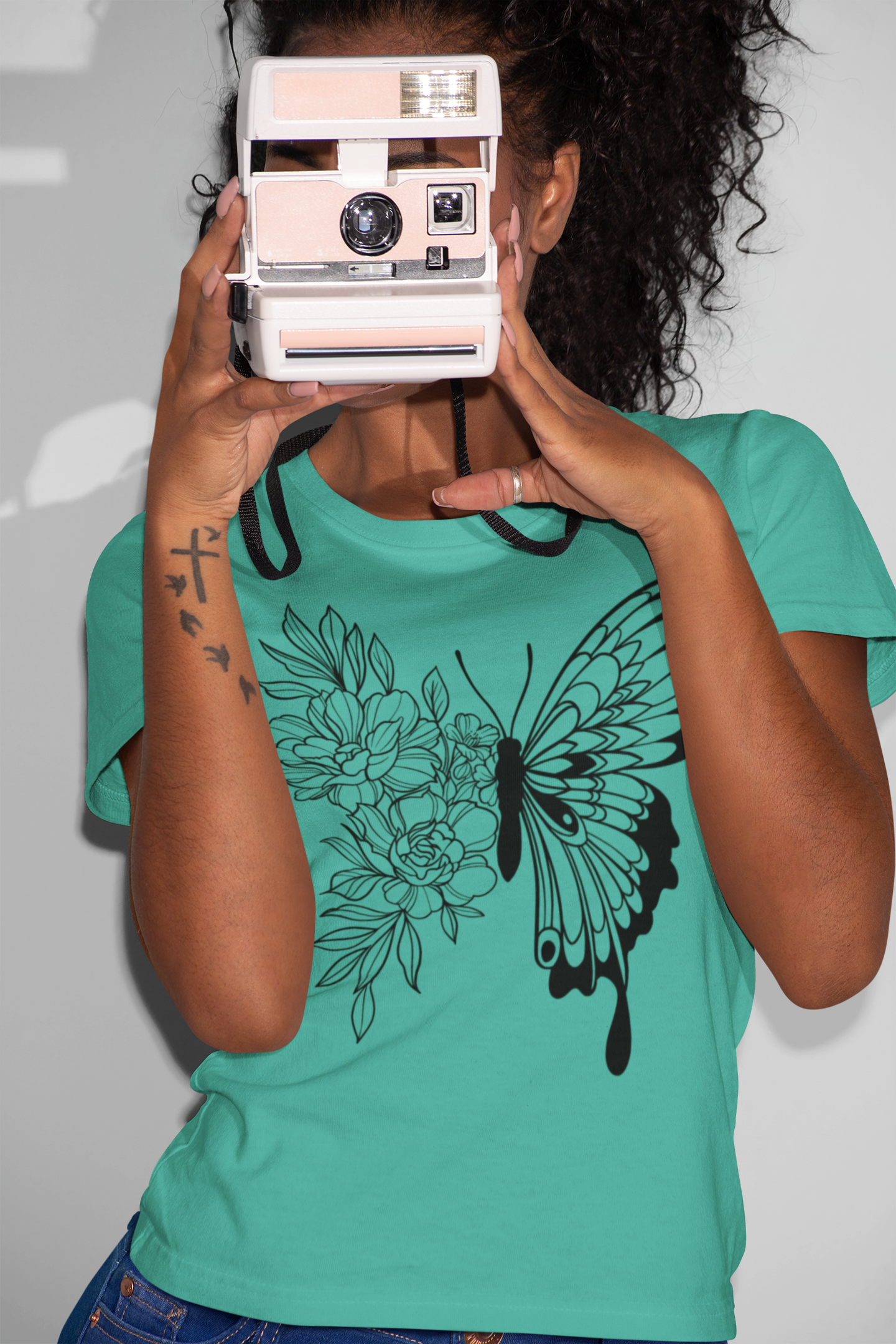 Women’s Butterfly Bloom T-Shirt – Floral &amp; Butterfly Graphic Tee