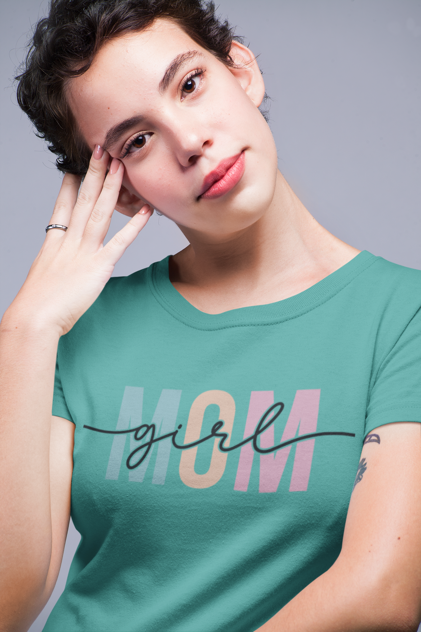 Girl Mom – Bold Pastel Block Letter T-Shirt