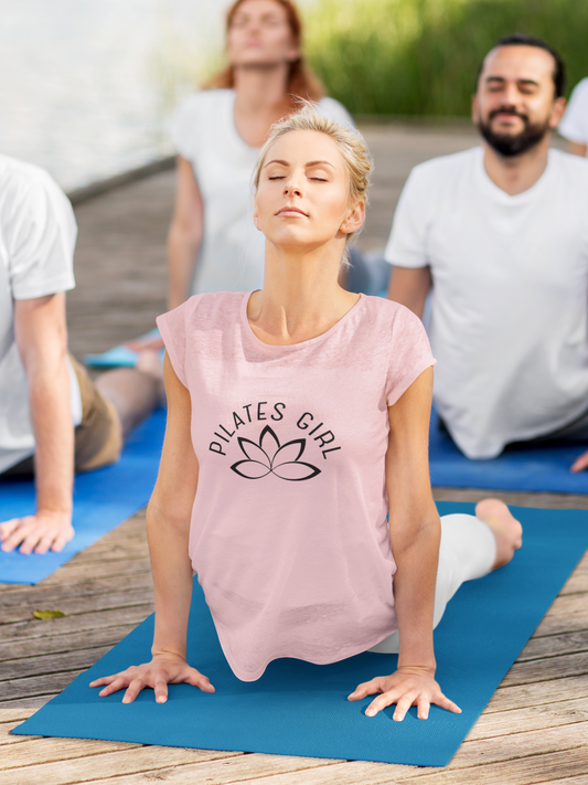Pilates Girl Lotus Tee – Mindful Movement Graphic T-Shirt